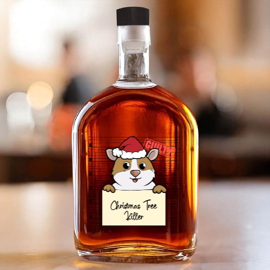 Guinea pig christmas funny prison Whiskey Bottles