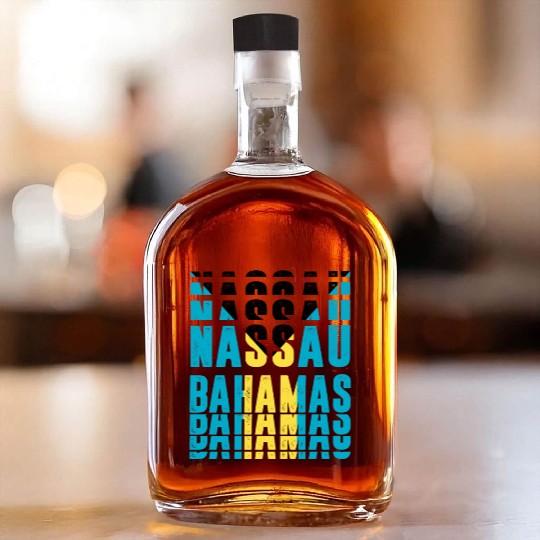 Nassau Bahamas flag design Whiskey Bottles
