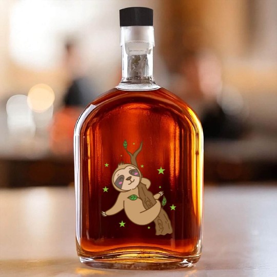 Sloth chilling on Tree Nature lazy Whiskey Bottles