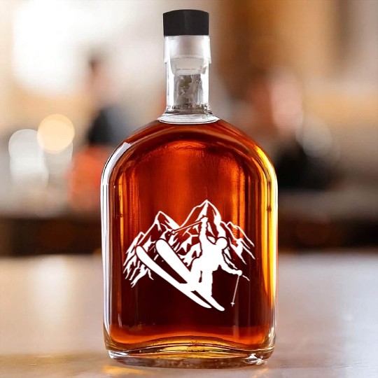 Skiers in the mountains - Ski - Winter sports Whiskey Bottles