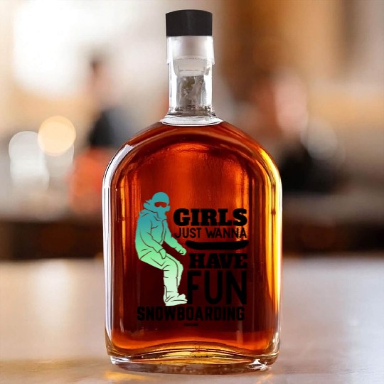 Snowboard girl woman winter holidays Whiskey Bottles