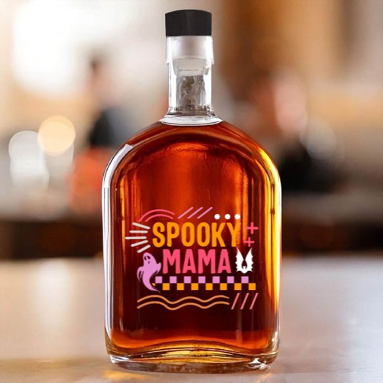 Thanksgiving Halloween Whiskey Bottles, Spooky Mama Ghost