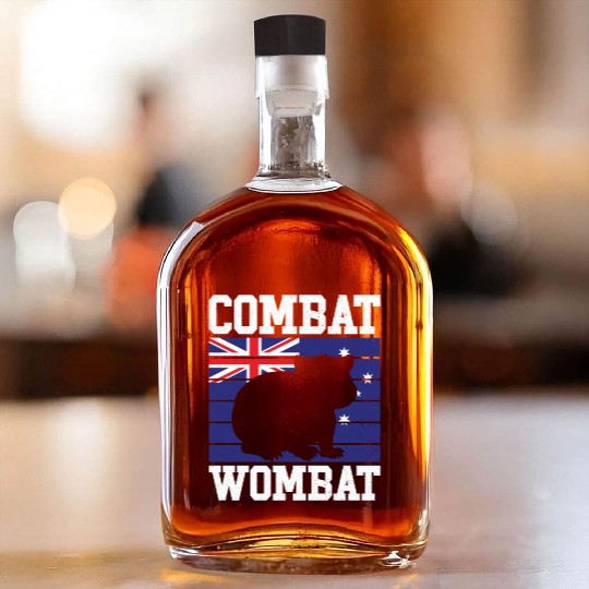 Combat Wombat For A Wombats Lover Whiskey Bottles