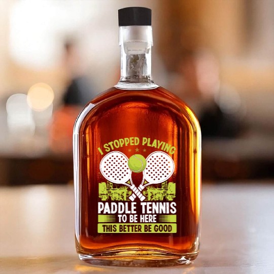 Paddle Tennis Player Match Stopped Playing Balls Whiskey Bottles