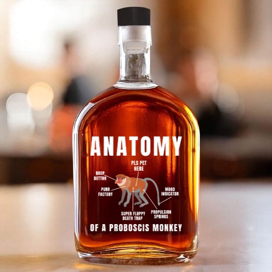 Anatomy Of A Proboscis Monkey, Funny Meme Animal Whiskey Bottles