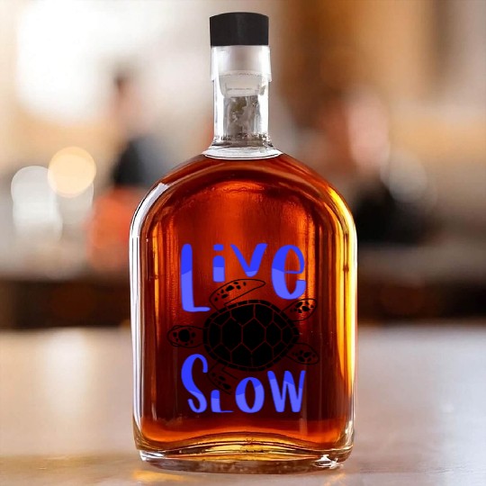 Relax and Live Slow Sea Turtle Beachy Vacation Whiskey Bottles