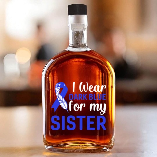 I wear dark blue for my sister Whiskey Bottles