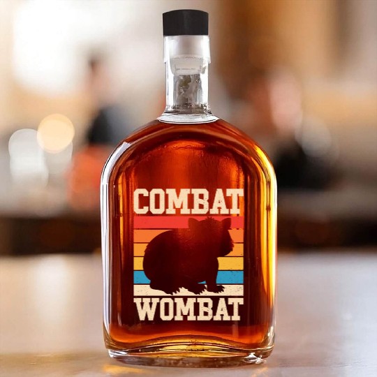 Combat Wombat For A Wombats Lover Whiskey Bottles