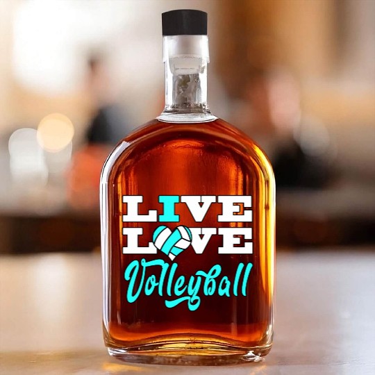 Volleyball Live Love Light Blue For Girlsns Whiskey Bottles