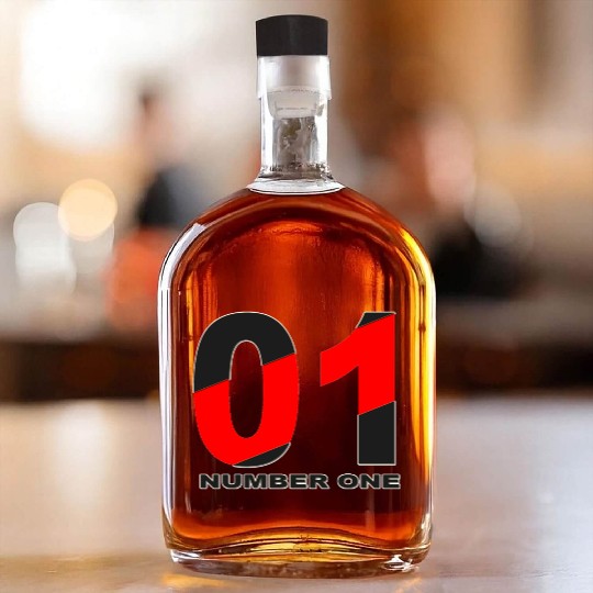 NUMBER 01 BLACK AND RED COLOR Whiskey Bottles