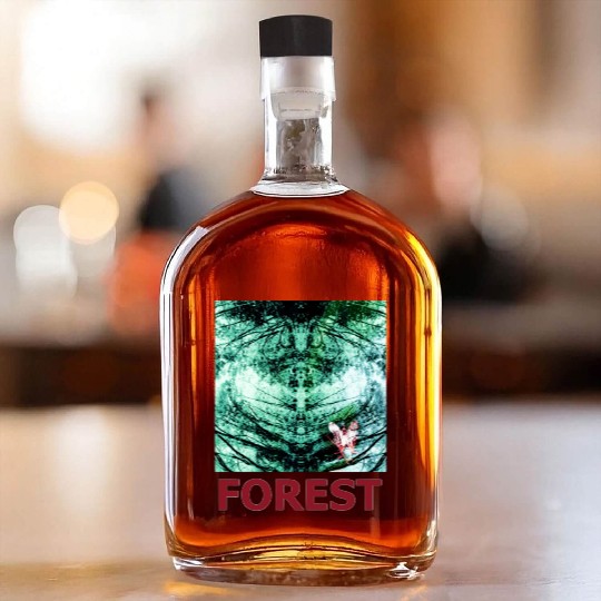 Green forest mandala red Whiskey Bottles
