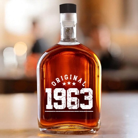 60 Years Vintage 1963 Retro 60th Birthday Whiskey Bottles