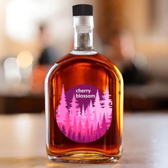 Cherry Blossom Forest Sun Whiskey Bottles