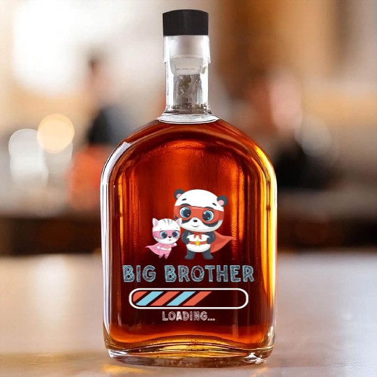 Big brother super hero panda cat 2023 Whiskey Bottles