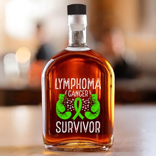 Lymphoma Cancer Survivor Awareness Ribbon Gloves Whiskey Bottles