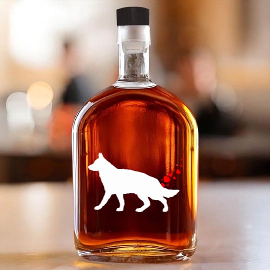 Valentines Day German Shepherd Owner Heart Dog Far Whiskey Bottles