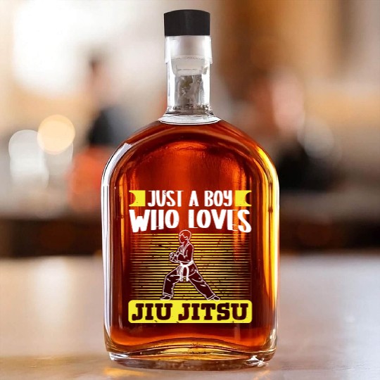 Jujutsu just boy who loves jiu jitsu martial arts Whiskey Bottles