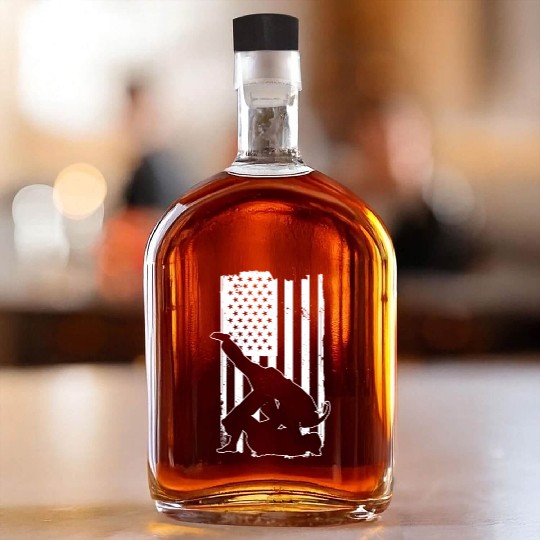Jujutsu usa flag jiu jitsu martial arts mma combat Whiskey Bottles