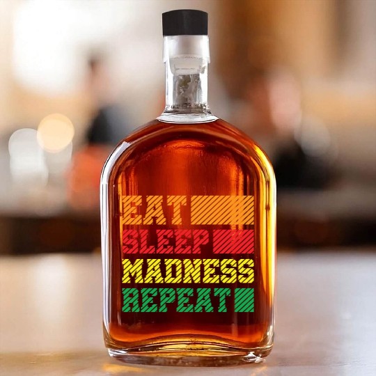 Funny Eat Sleep Madness Repeat March Madness 2023 Whiskey Bottles