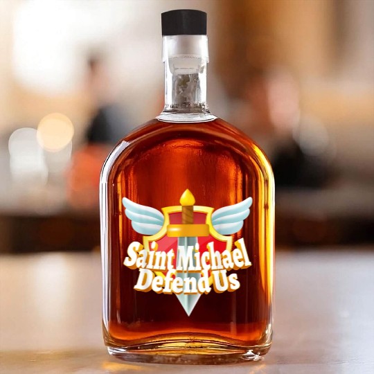 St. Michael the Archangel Icon Dragon Catholic Ang Whiskey Bottles
