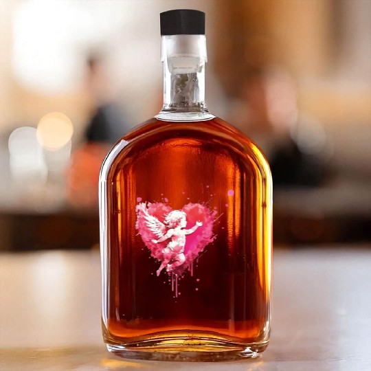 funny Cupid Valentine's Day girls Whiskey Bottles