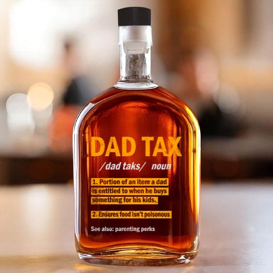 Vintage Dad Tax Definition Men Funny Father's Day Whiskey Bottles