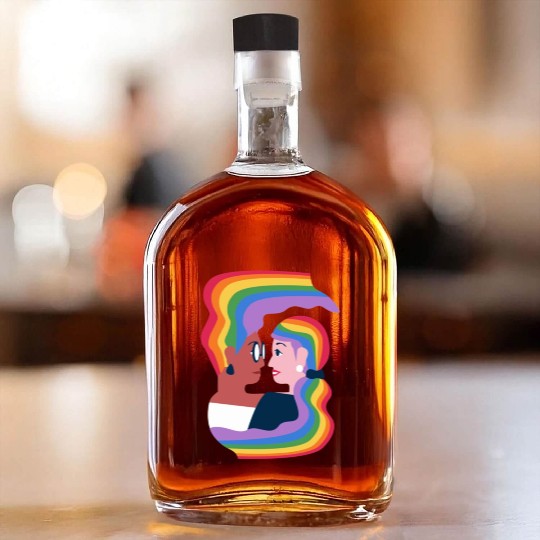 lesbian lgbtq pride valentine day 2022 valentines Whiskey Bottles