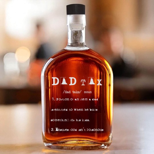 Vintage Dad Tax Definition Men Funny Father's Day Whiskey Bottles