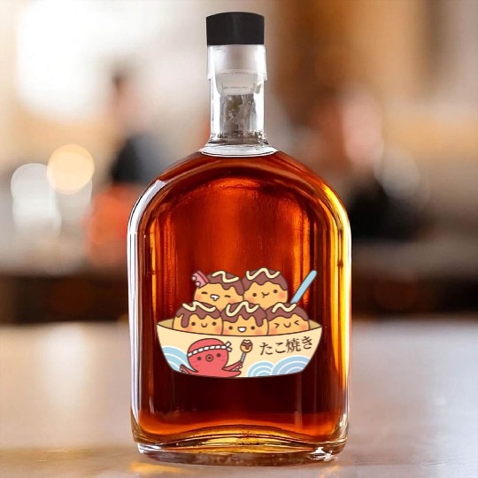 Kawaii Japanese Food Takoyaki Octopus Balls Whiskey Bottles