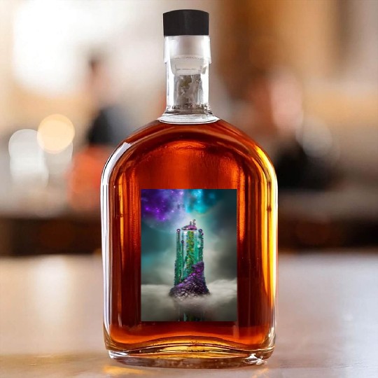 Cosmic Gemstone and Glass \|/ Universe Whiskey Bottles