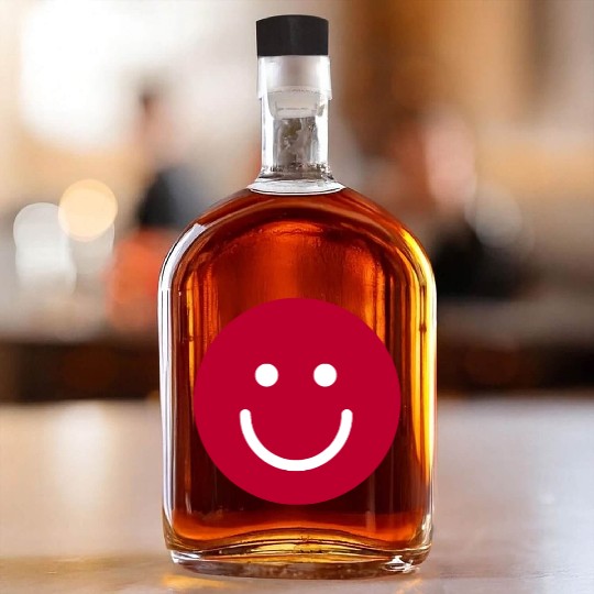 Flag of Japan with Smile face Whiskey Bottles