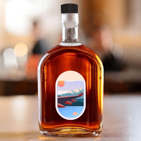 Wanderlust Plane Window Travel Landscape Nature Whiskey Bottles