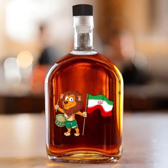 Lion with the Iran flag Whiskey Bottles