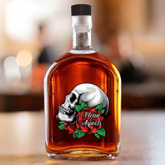 CA SKULL AND ROSES Whiskey Bottles