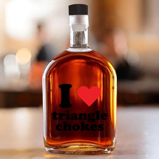 I Love Triangle BJJ Gear Whiskey Bottles