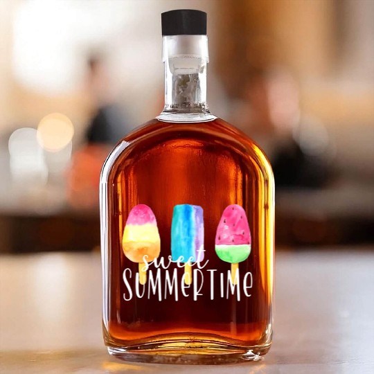 Sweet Summertime Ice Cream Family Vacation Whiskey Bottles