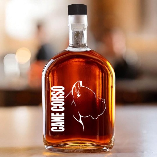 Proud Cane Corso Profile dog mom Whiskey Bottles