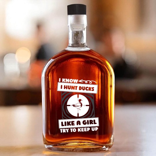 Duck Hunting Girl Whiskey Bottles