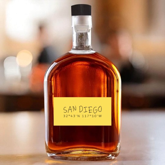 San Diego Coordinate's design Whiskey Bottles