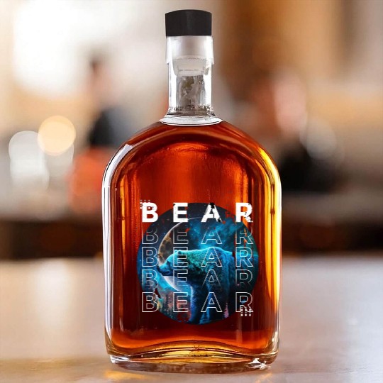 Midnight Roar: A Bear's Lunar Adventure Whiskey Bottles