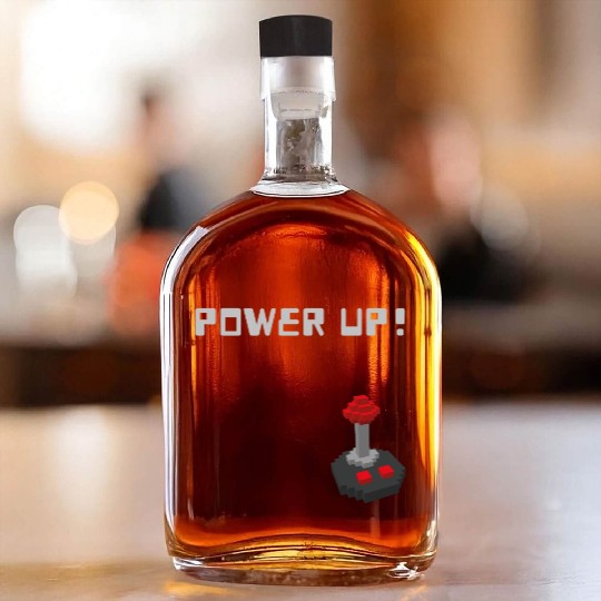 POWER UP! Unisex GYM and Gaming design Whiskey Bottles