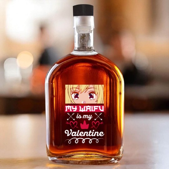 My Waifu is my Valentine Anime Whiskey Bottles