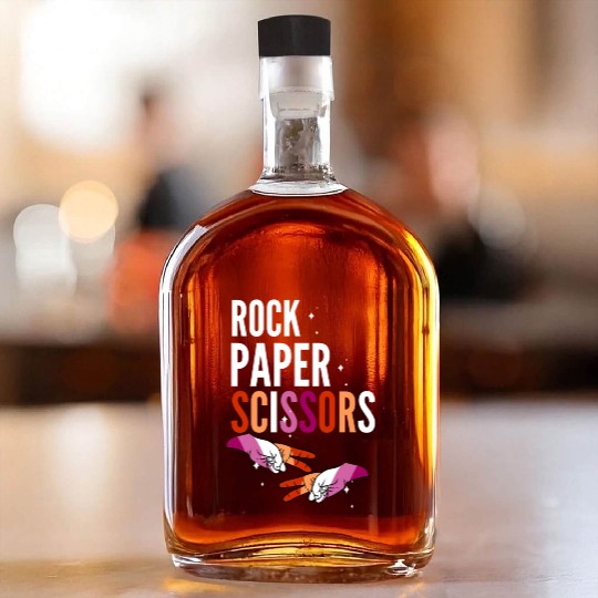 Rock Paper Scissors Lesbian LGBT Pride Lesbian Whiskey Bottles