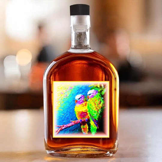 A Vibrant and Joyful Rainbow Birds. Buy Now Whiskey Bottles