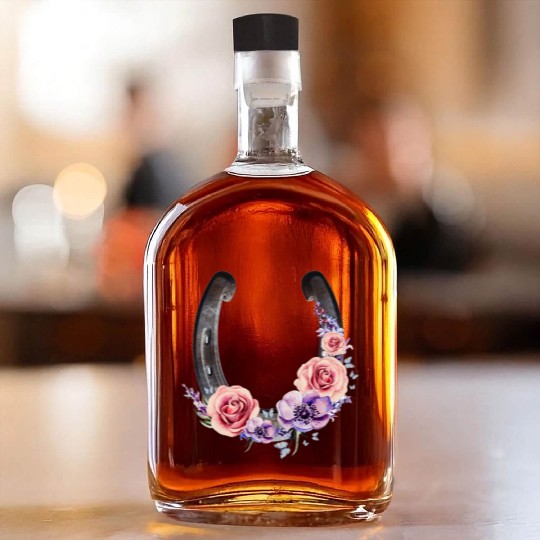 Lucky Floral Horseshoe Whiskey Bottles