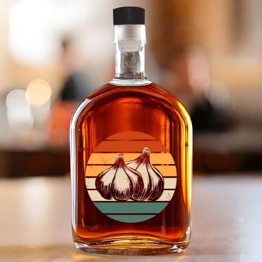 Retro Garlic Design Whiskey Bottles