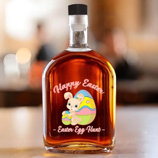 Happy Easter Egg Hunt Bunny Gift Whiskey Bottles