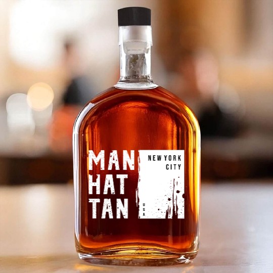 MANHATTAN NYC USA Urban Street Whiskey Bottles Design 2023