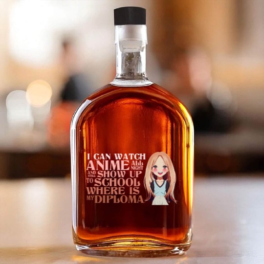 Watch Anime All Night Funny Graduate Diploma Schoo Whiskey Bottles