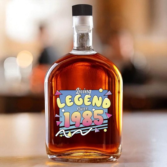 Living Legend Since 1985, 80s Themed Birthday Whiskey Bottles